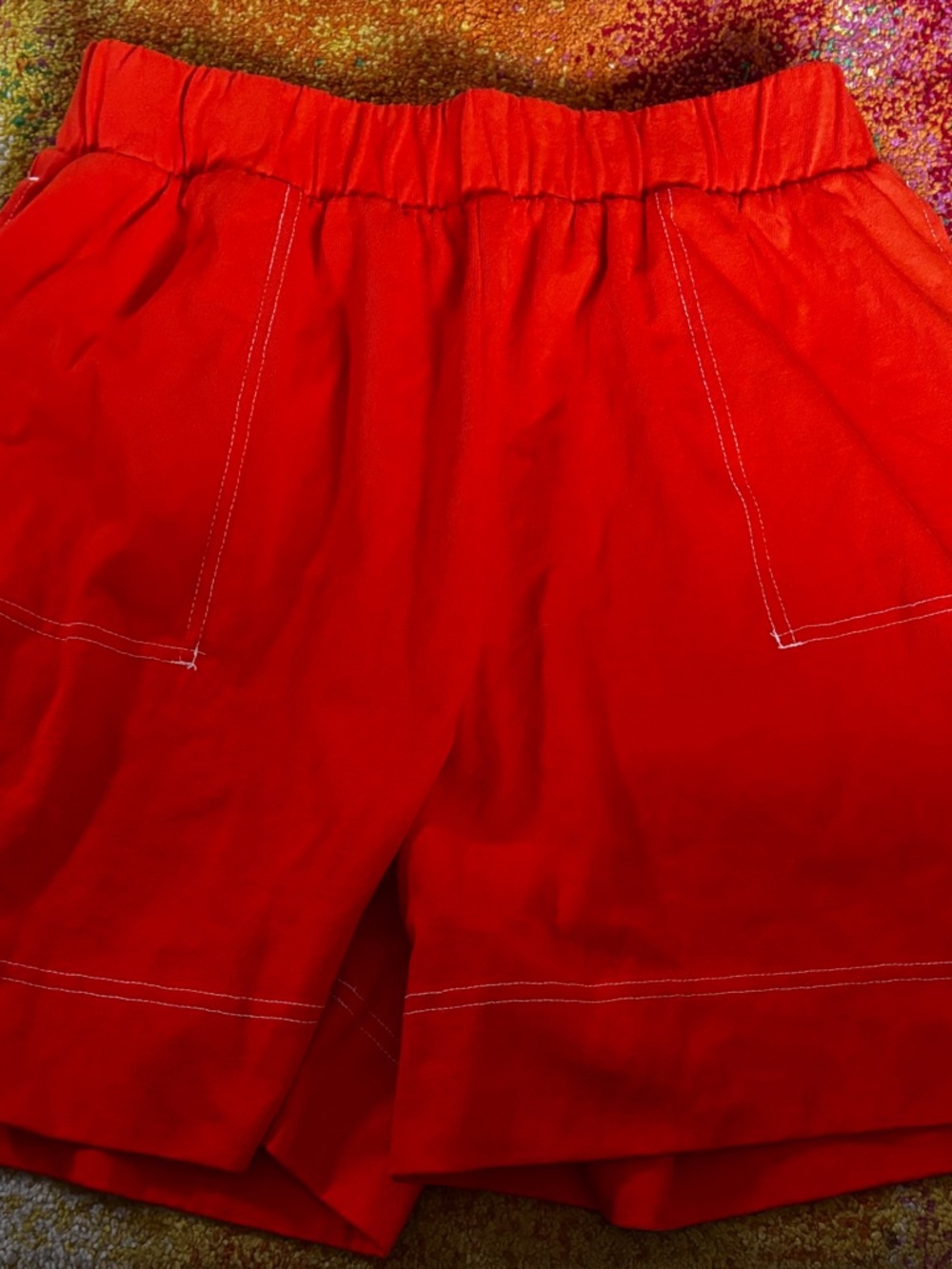 FP Beach Morning Breeze Pull On Shorts Orange Contrast Stitch NWOT - Picture 4 of 8